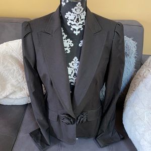 ANNE KLEIN Charcoal Blazer Jacket Size 10